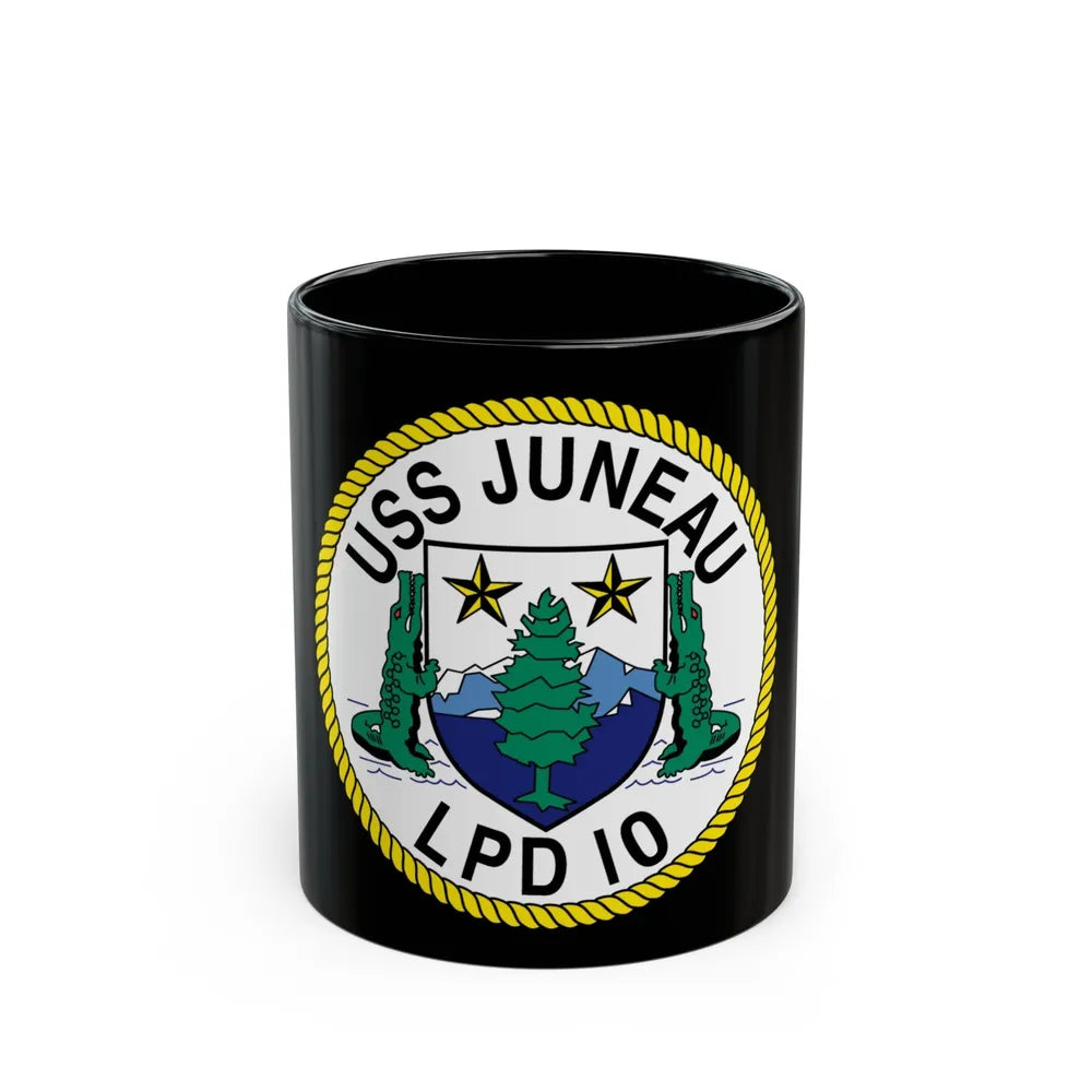 USS Juneau LPD 10 (U.S. Navy) Black Coffee Mug-11oz-Go Mug Yourself