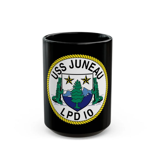 USS Juneau LPD 10 (U.S. Navy) Black Coffee Mug-15oz-Go Mug Yourself