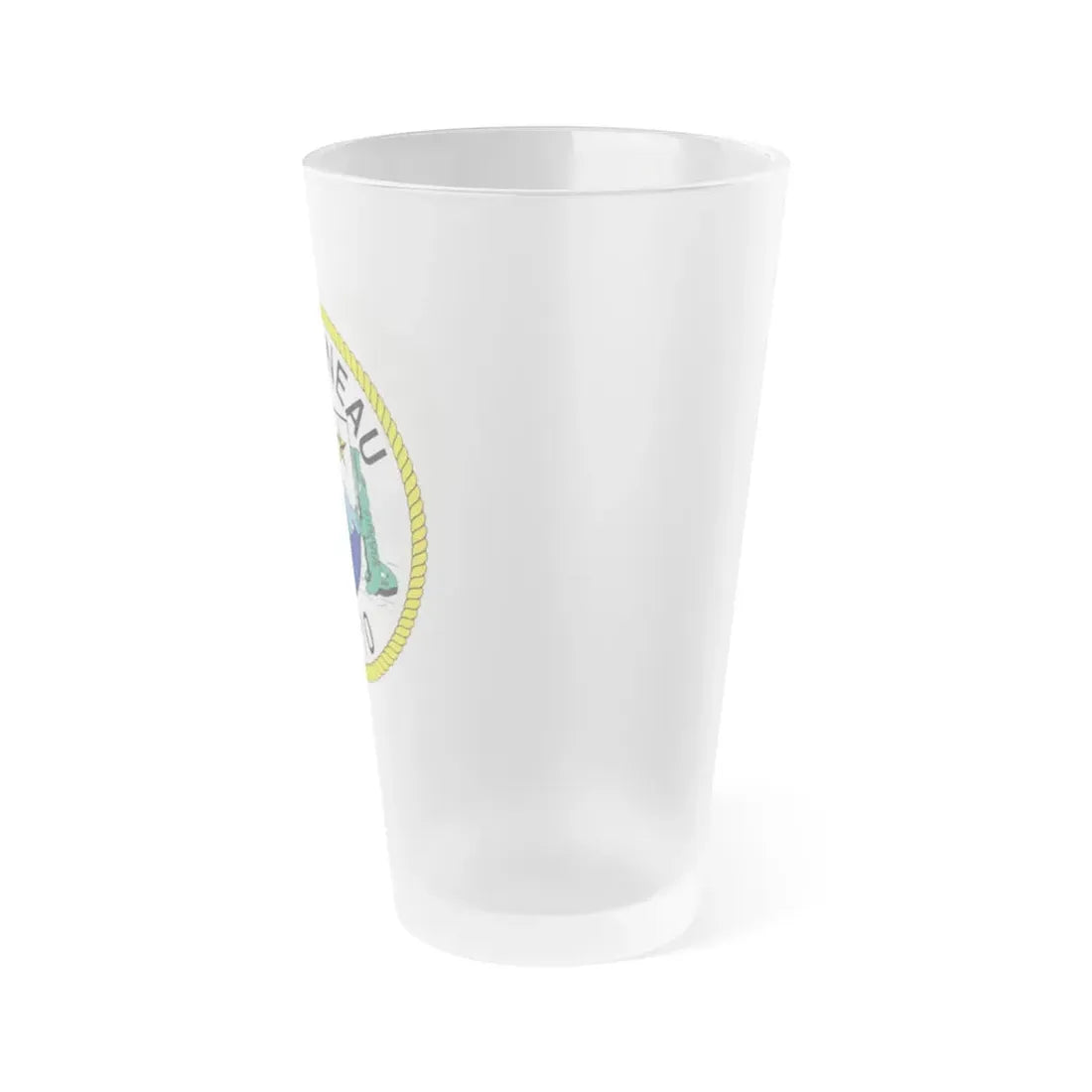 USS Juneau LPD 10 (U.S. Navy) Frosted Pint Glass 16oz - Go Mug Yourself