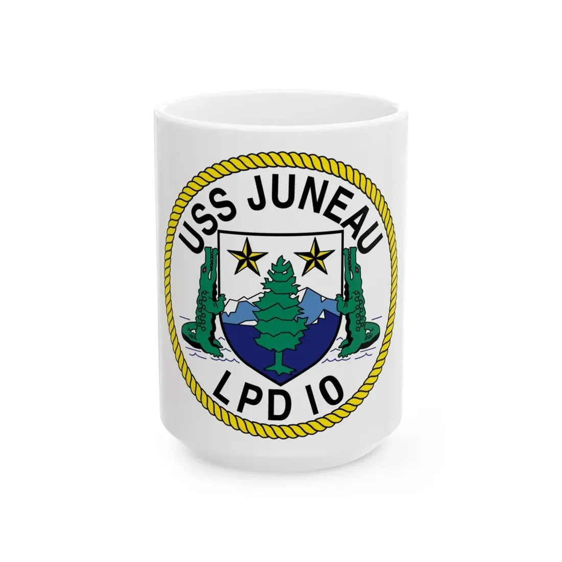 USS Juneau LPD 10 (U.S. Navy) White Coffee Mug 15oz - Go Mug Yourself
