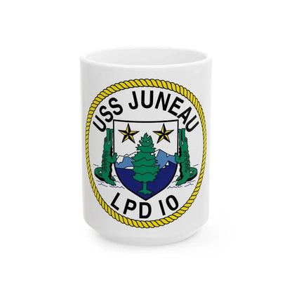 USS Juneau LPD 10 (U.S. Navy) White Coffee Mug 15oz - Go Mug Yourself