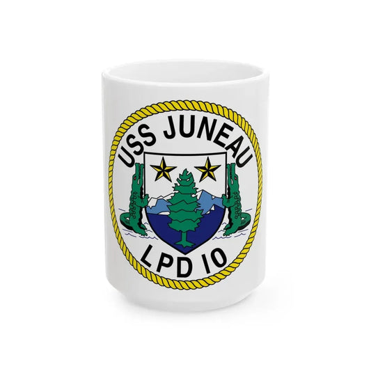 USS Juneau LPD 10 (U.S. Navy) White Coffee Mug 15oz - Go Mug Yourself