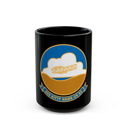 USS Kitty Hawk CV 63 (U.S. Navy) Black Coffee Mug-15oz-Go Mug Yourself