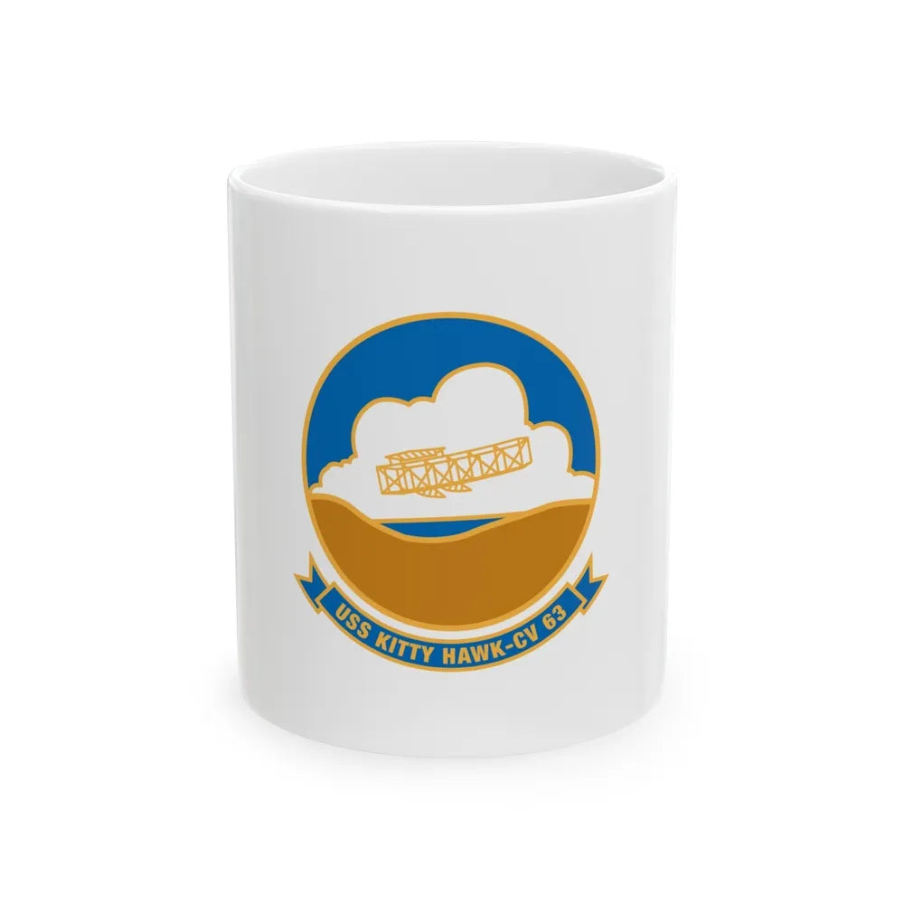 USS Kitty Hawk CV 63 (U.S. Navy) White Coffee Mug-11oz-Go Mug Yourself