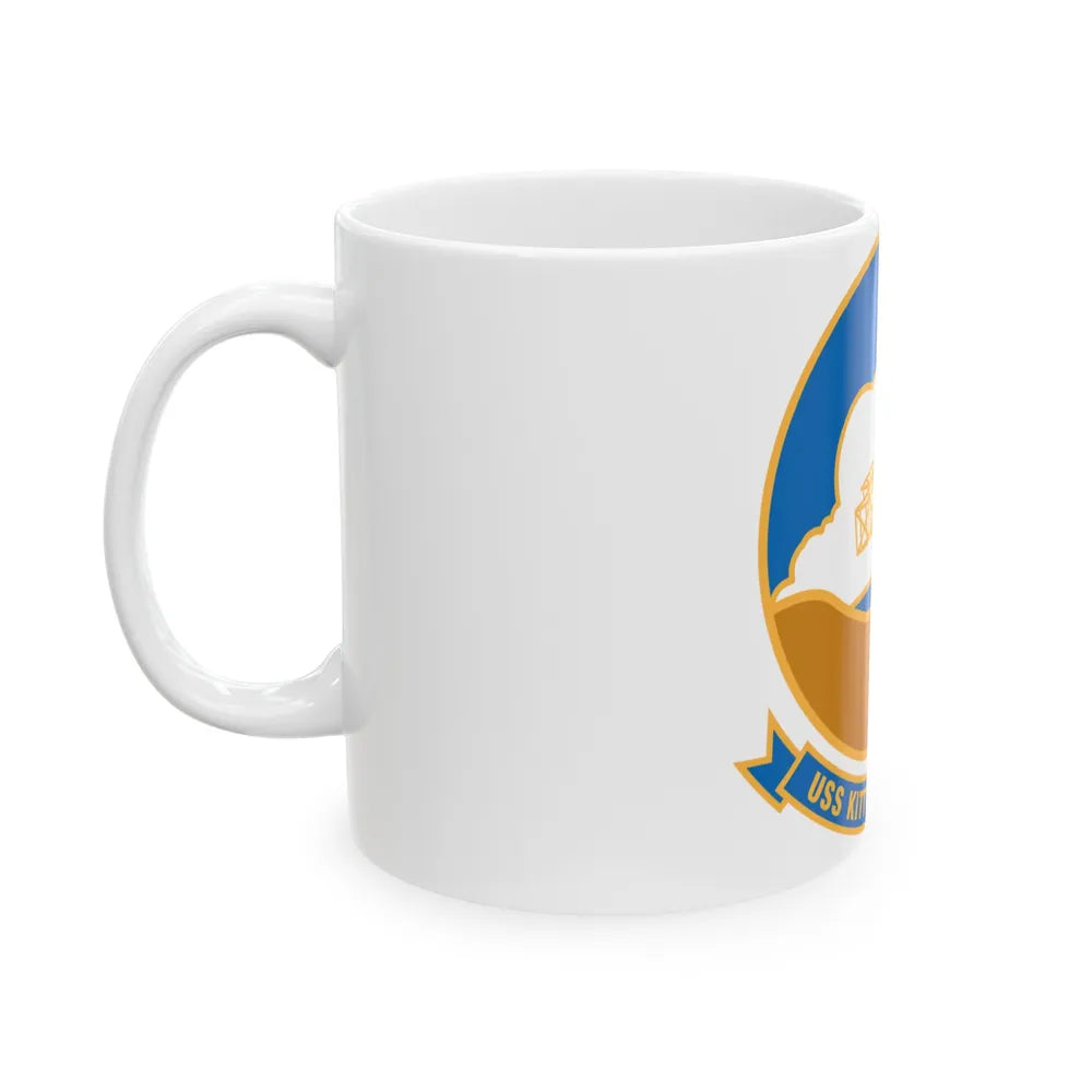 USS Kitty Hawk CV 63 (U.S. Navy) White Coffee Mug-Go Mug Yourself