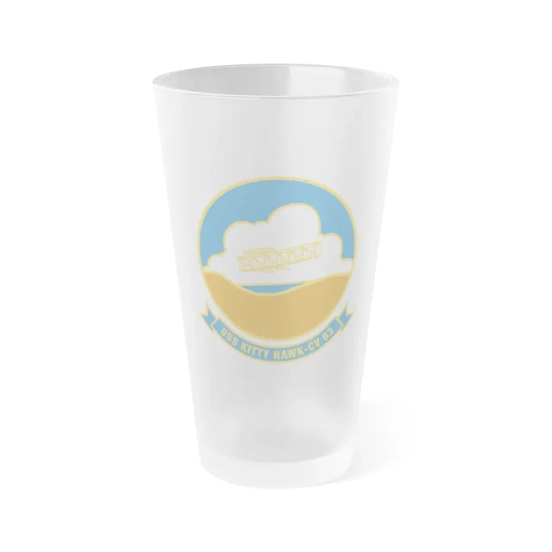 USS Kitty Hawk CV 63 (U.S. Navy) Frosted Pint Glass 16oz Default Title - Go Mug Yourself