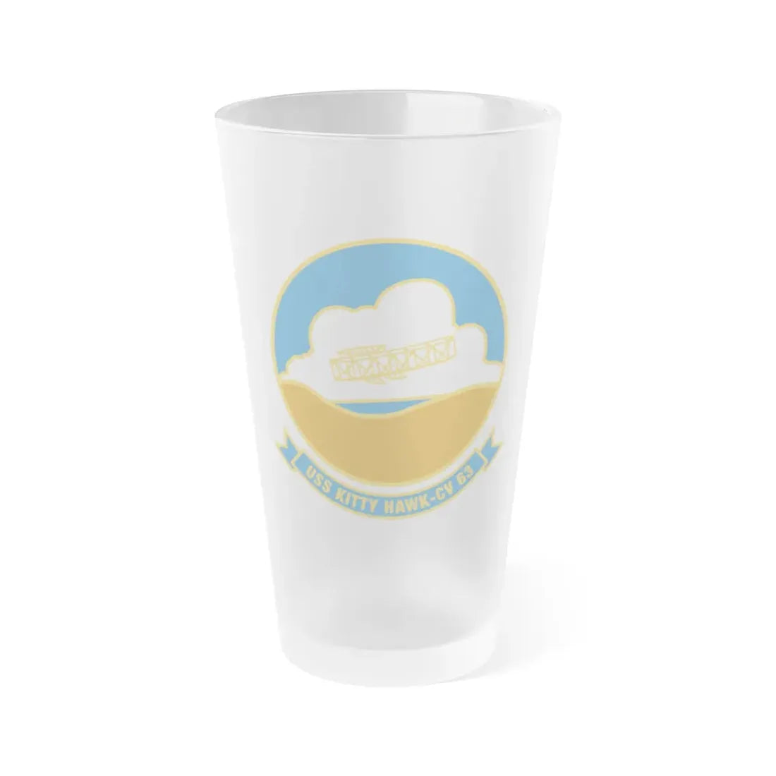 USS Kitty Hawk CV 63 (U.S. Navy) Frosted Pint Glass 16oz Default Title - Go Mug Yourself