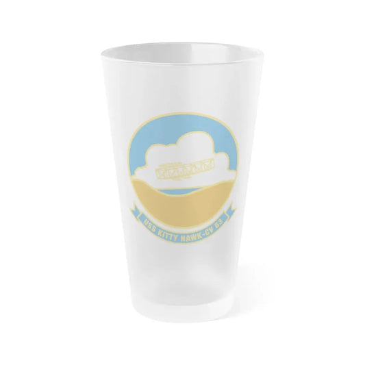 USS Kitty Hawk CV 63 (U.S. Navy) Frosted Pint Glass 16oz Default Title - Go Mug Yourself