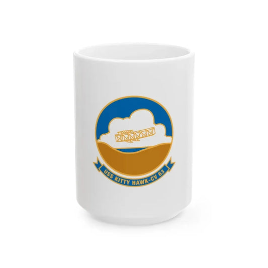 USS Kitty Hawk CV 63 (U.S. Navy) White Coffee Mug 15oz - Go Mug Yourself