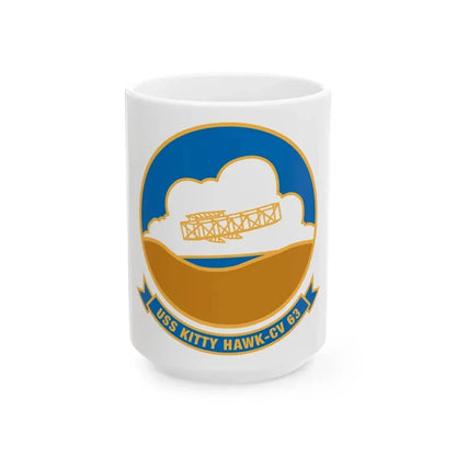 USS Kitty Hawk CV 63 (U.S. Navy) White Coffee Mug 15oz - Go Mug Yourself