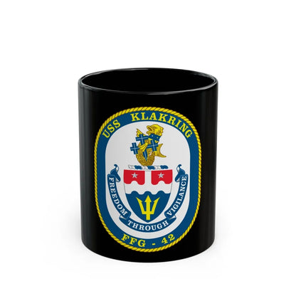 USS Klakring FFG 42 (U.S. Navy) Black Coffee Mug-11oz-Go Mug Yourself