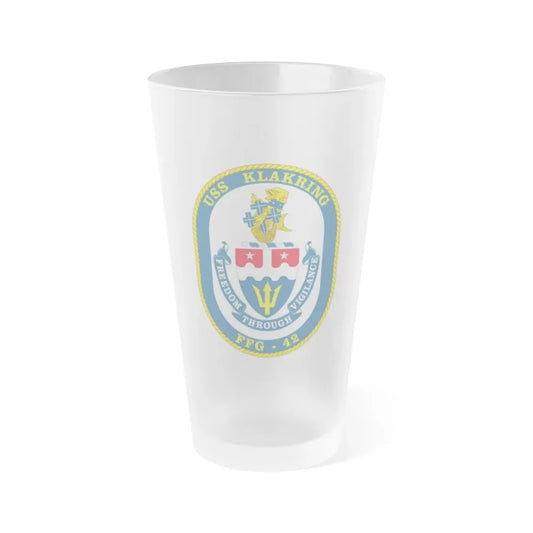 USS Klakring FFG 42 (U.S. Navy) Frosted Pint Glass 16oz Default Title - Go Mug Yourself