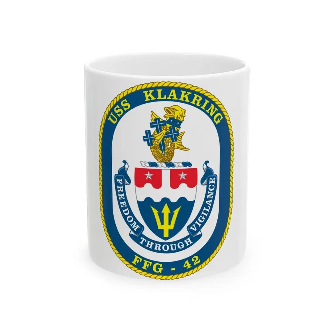 USS Klakring FFG 42 (U.S. Navy) White Coffee Mug - Go Mug Yourself
