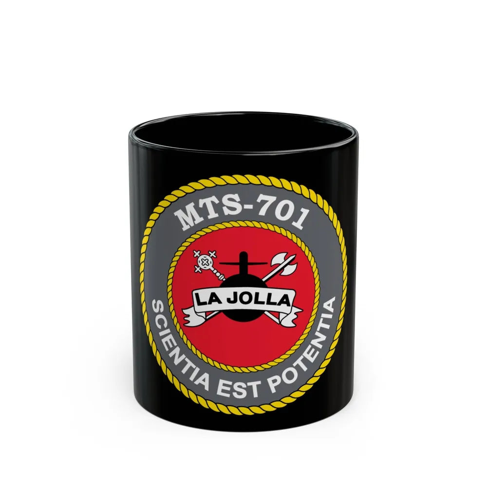 USS LA Jollo MTS 701 (U.S. Navy) Black Coffee Mug-11oz-Go Mug Yourself