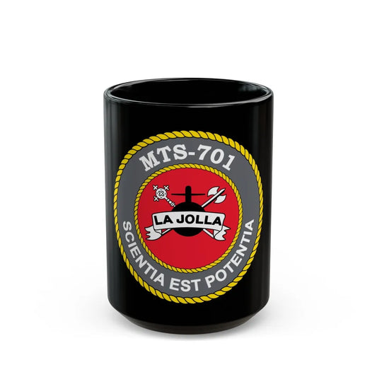 USS LA Jollo MTS 701 (U.S. Navy) Black Coffee Mug-15oz-Go Mug Yourself