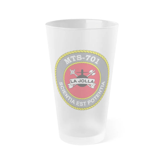 USS LA Jollo MTS 701 (U.S. Navy) Frosted Pint Glass 16oz-Go Mug Yourself