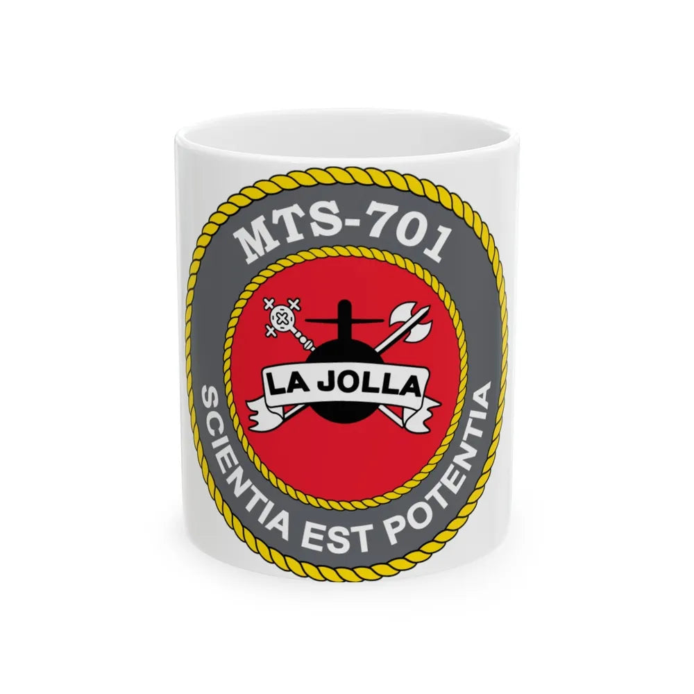 USS LA Jollo MTS 701 (U.S. Navy) White Coffee Mug-11oz-Go Mug Yourself