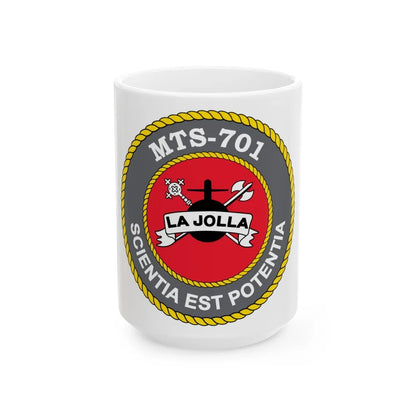 USS LA Jollo MTS 701 (U.S. Navy) White Coffee Mug-15oz-Go Mug Yourself