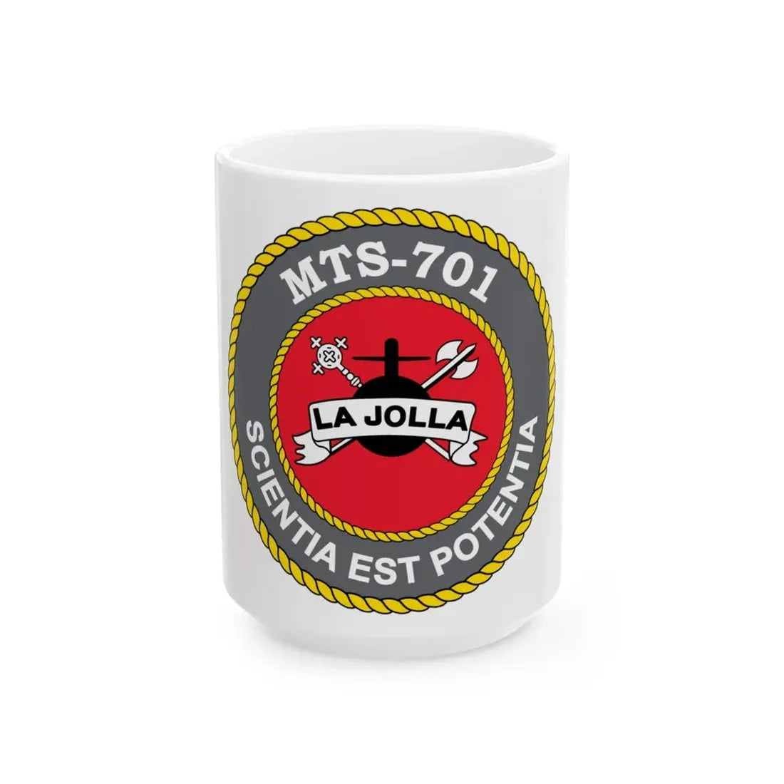 USS LA Jollo MTS 701 (U.S. Navy) White Coffee Mug 15oz - Go Mug Yourself
