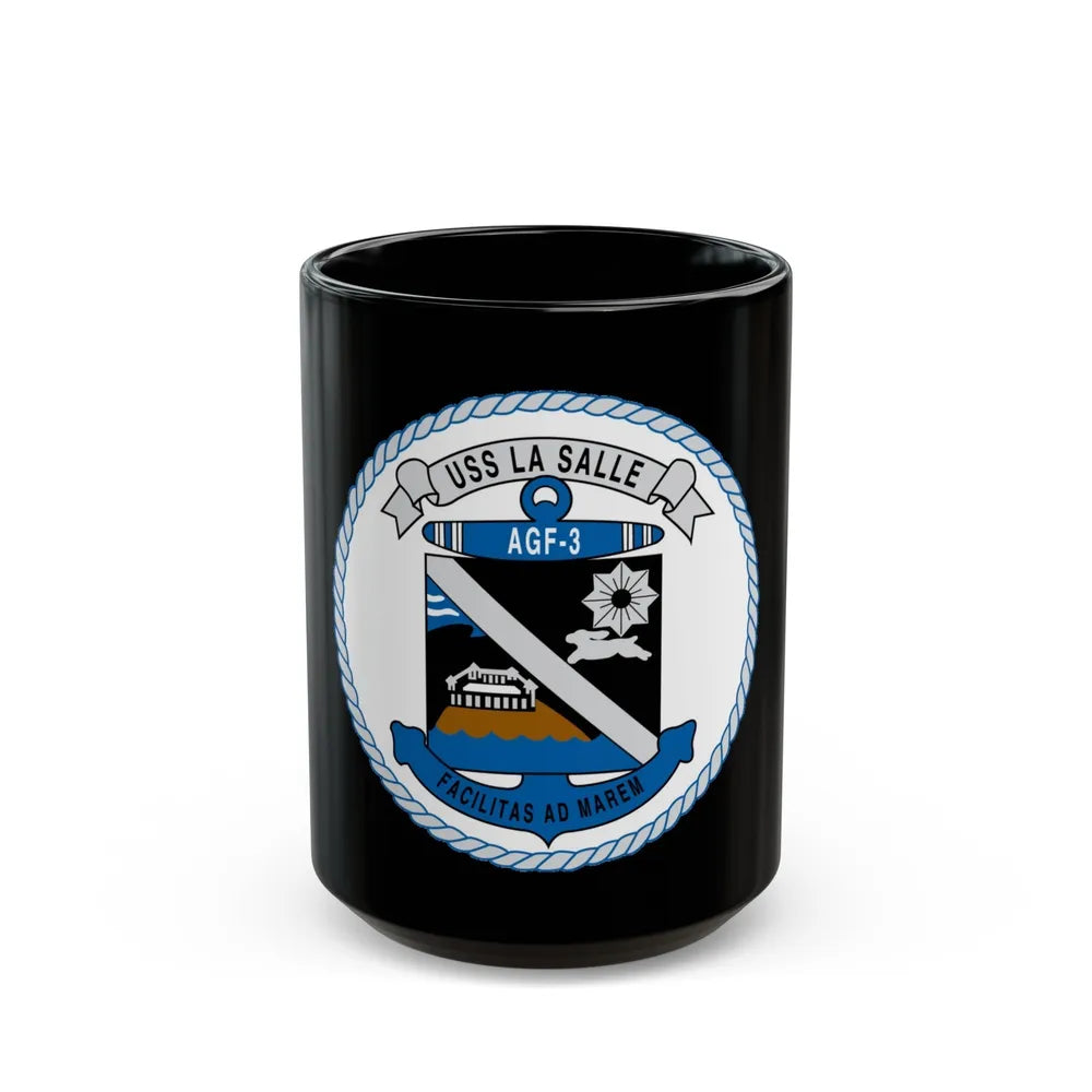 USS LA SALLE AGF 3 (U.S. Navy) Black Coffee Mug-15oz-Go Mug Yourself