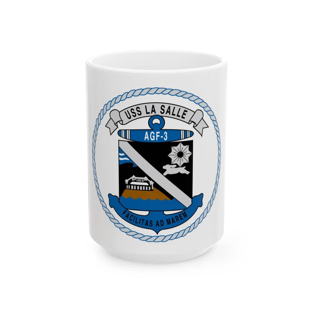 USS LA SALLE AGF 3 (U.S. Navy) White Coffee Mug-15oz-Go Mug Yourself