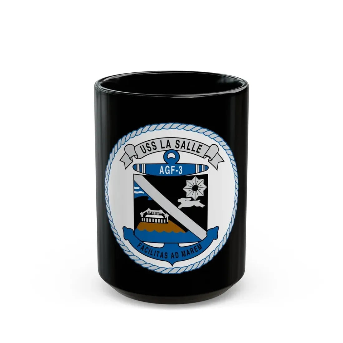 USS LA SALLE AGF 3 (U.S. Navy) Black Coffee Mug 15oz - Go Mug Yourself