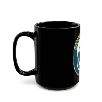 USS Lake Champlan CG 57 Crest (U.S. Navy) Black Coffee Mug-Go Mug Yourself