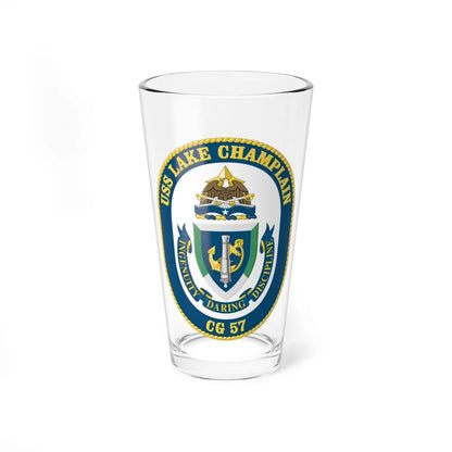 USS Lake Champlan CG 57 Crest (U.S. Navy) Pint Glass 16oz-16oz-Go Mug Yourself