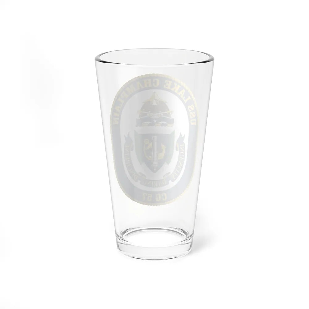 USS Lake Champlan CG 57 Crest (U.S. Navy) Pint Glass 16oz-Go Mug Yourself