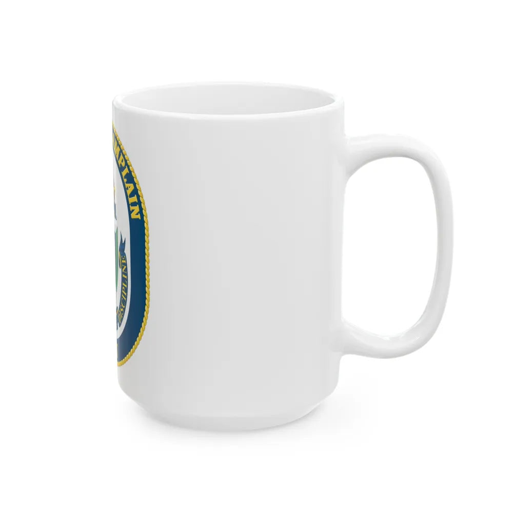 USS Lake Champlan CG 57 Crest (U.S. Navy) White Coffee Mug-Go Mug Yourself