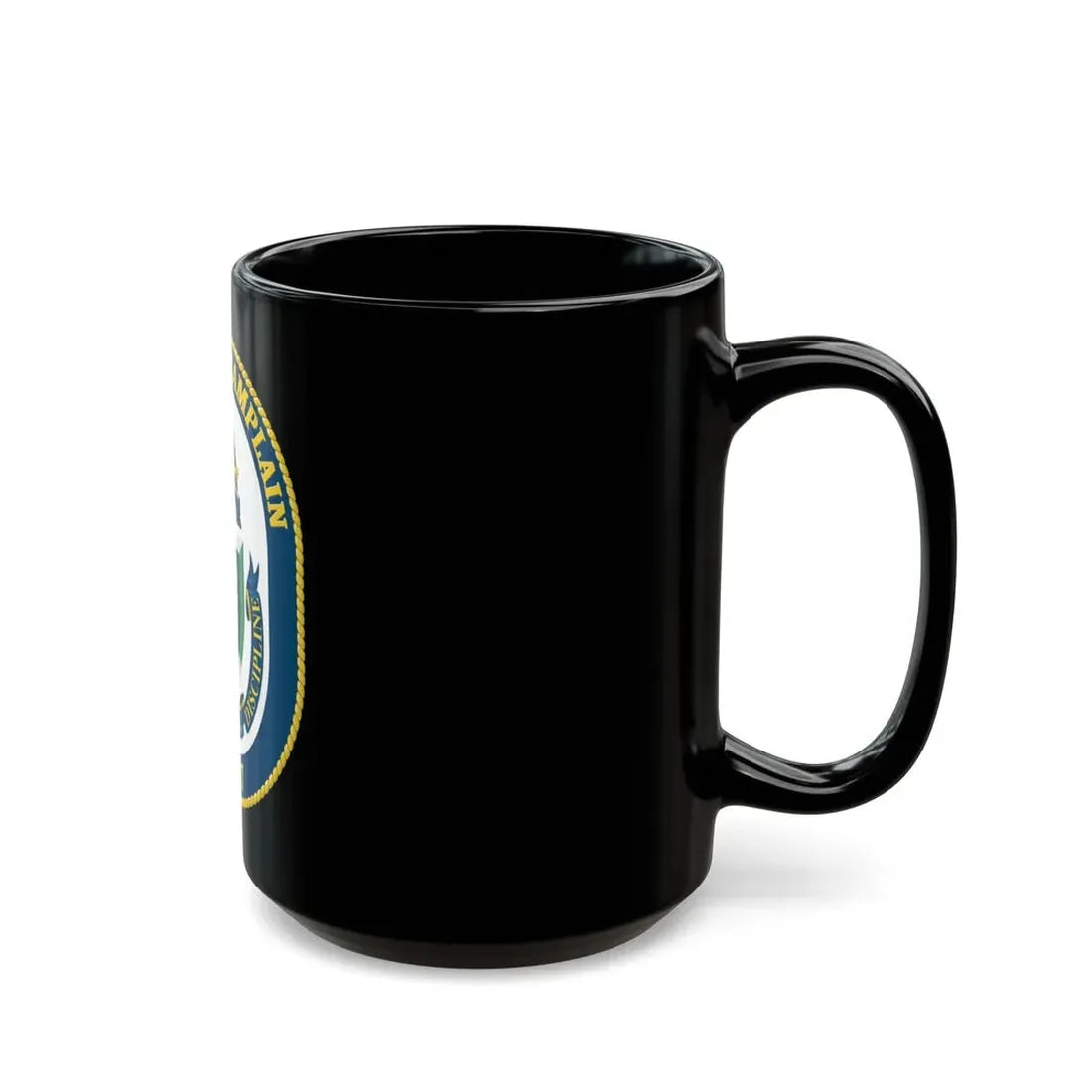 USS Lake Champlan CG 57 Crest (U.S. Navy) Black Coffee Mug - Go Mug Yourself