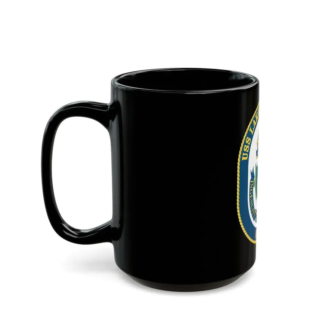 USS Lake Champlan CG 57 Crest (U.S. Navy) Black Coffee Mug - Go Mug Yourself