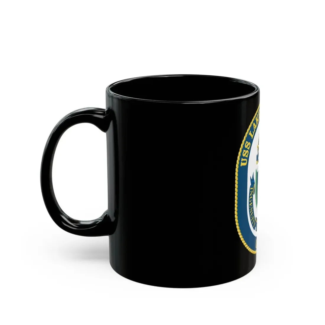 USS Lake Champlan CG 57 Crest (U.S. Navy) Black Coffee Mug - Go Mug Yourself