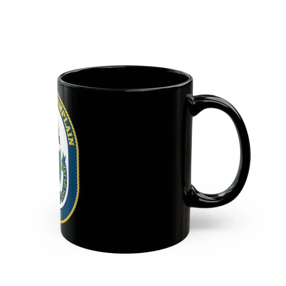 USS Lake Champlan CG 57 Crest (U.S. Navy) Black Coffee Mug - Go Mug Yourself