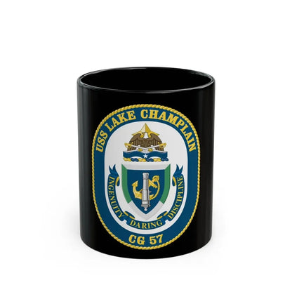 USS Lake Champlan CG 57 Crest (U.S. Navy) Black Coffee Mug - Go Mug Yourself