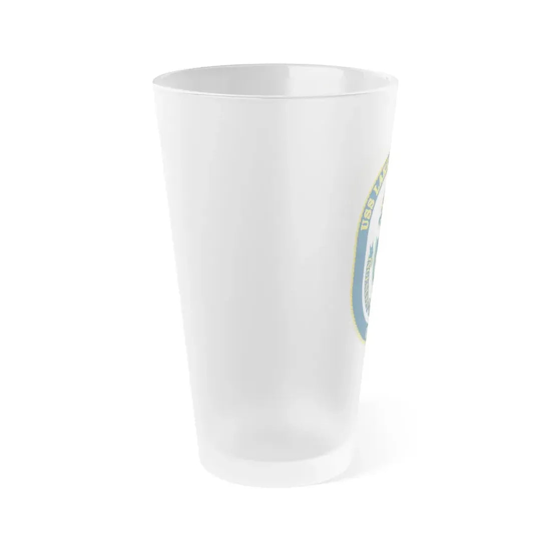 USS Lake Champlan CG 57 Crest (U.S. Navy) Frosted Pint Glass 16oz - Go Mug Yourself
