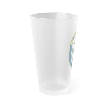 USS Lake Champlan CG 57 Crest (U.S. Navy) Frosted Pint Glass 16oz - Go Mug Yourself