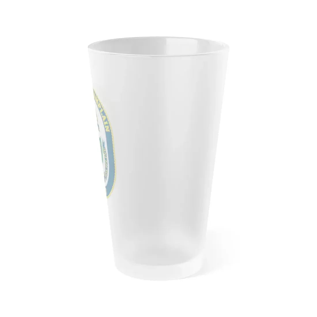 USS Lake Champlan CG 57 Crest (U.S. Navy) Frosted Pint Glass 16oz - Go Mug Yourself