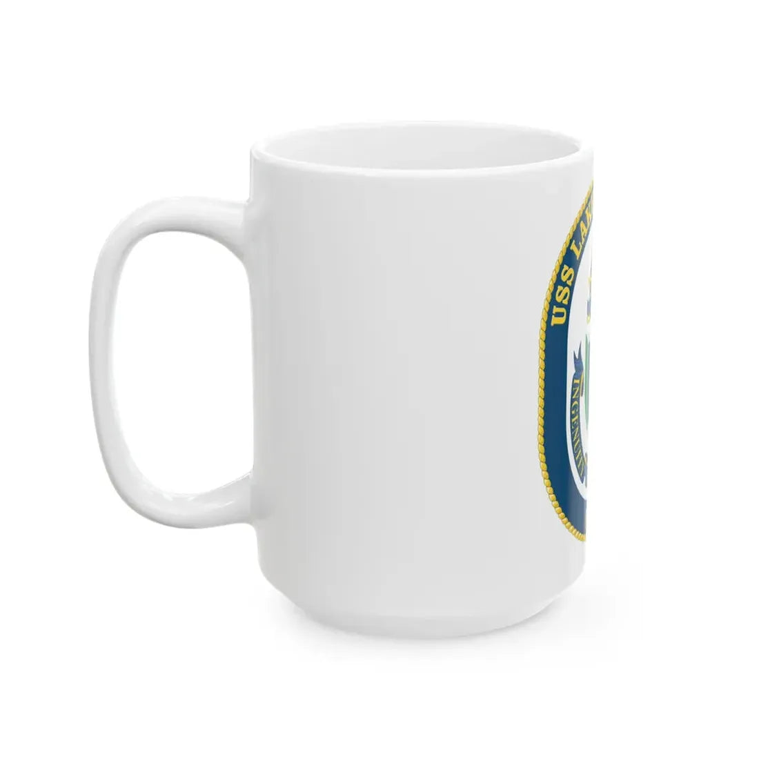 USS Lake Champlan CG 57 Crest (U.S. Navy) White Coffee Mug - Go Mug Yourself