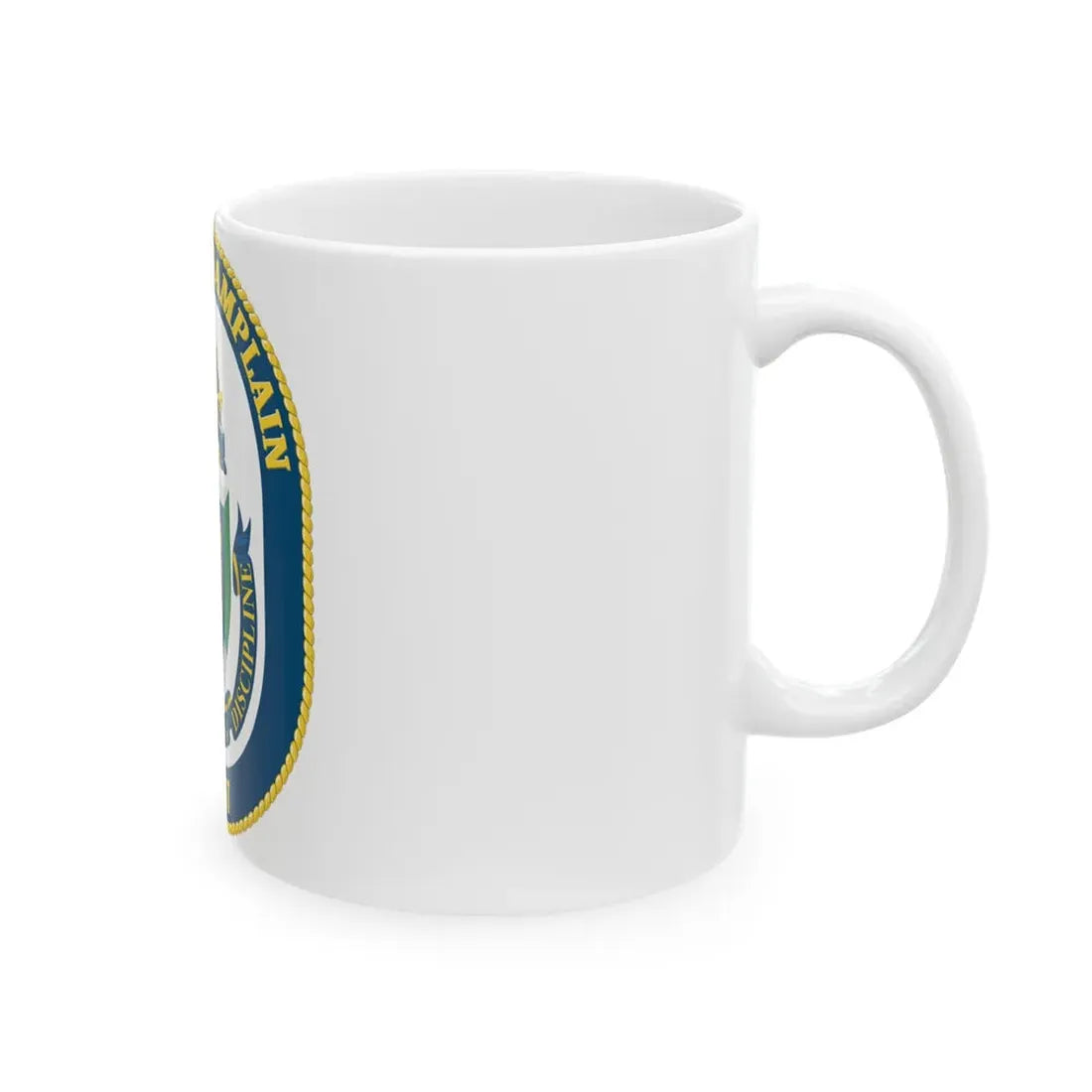 USS Lake Champlan CG 57 Crest (U.S. Navy) White Coffee Mug - Go Mug Yourself