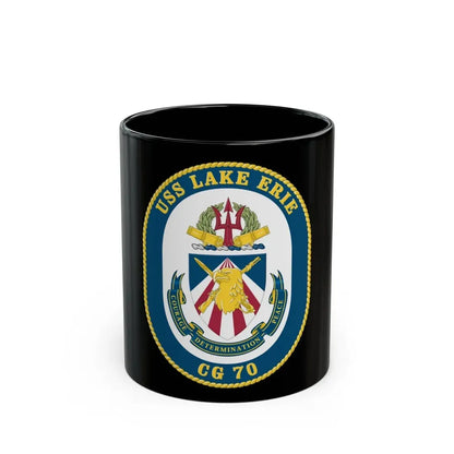 USS Lake Erie CG 70 Crest (U.S. Navy) Black Coffee Mug 11oz - Go Mug Yourself