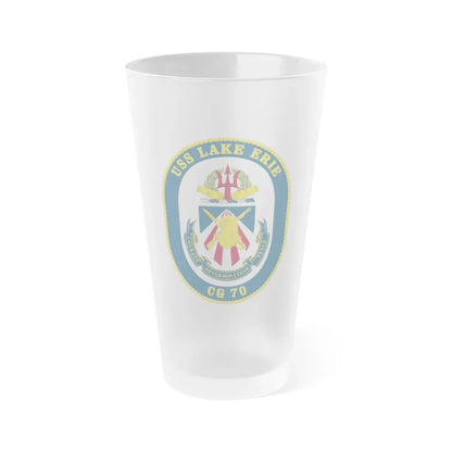 USS Lake Erie CG 70 Crest (U.S. Navy) Frosted Pint Glass 16oz Default Title - Go Mug Yourself