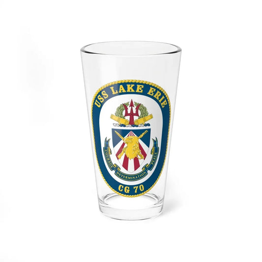 USS Lake Erie CG 70 Crest (U.S. Navy) Pint Glass 16oz 16oz - Go Mug Yourself