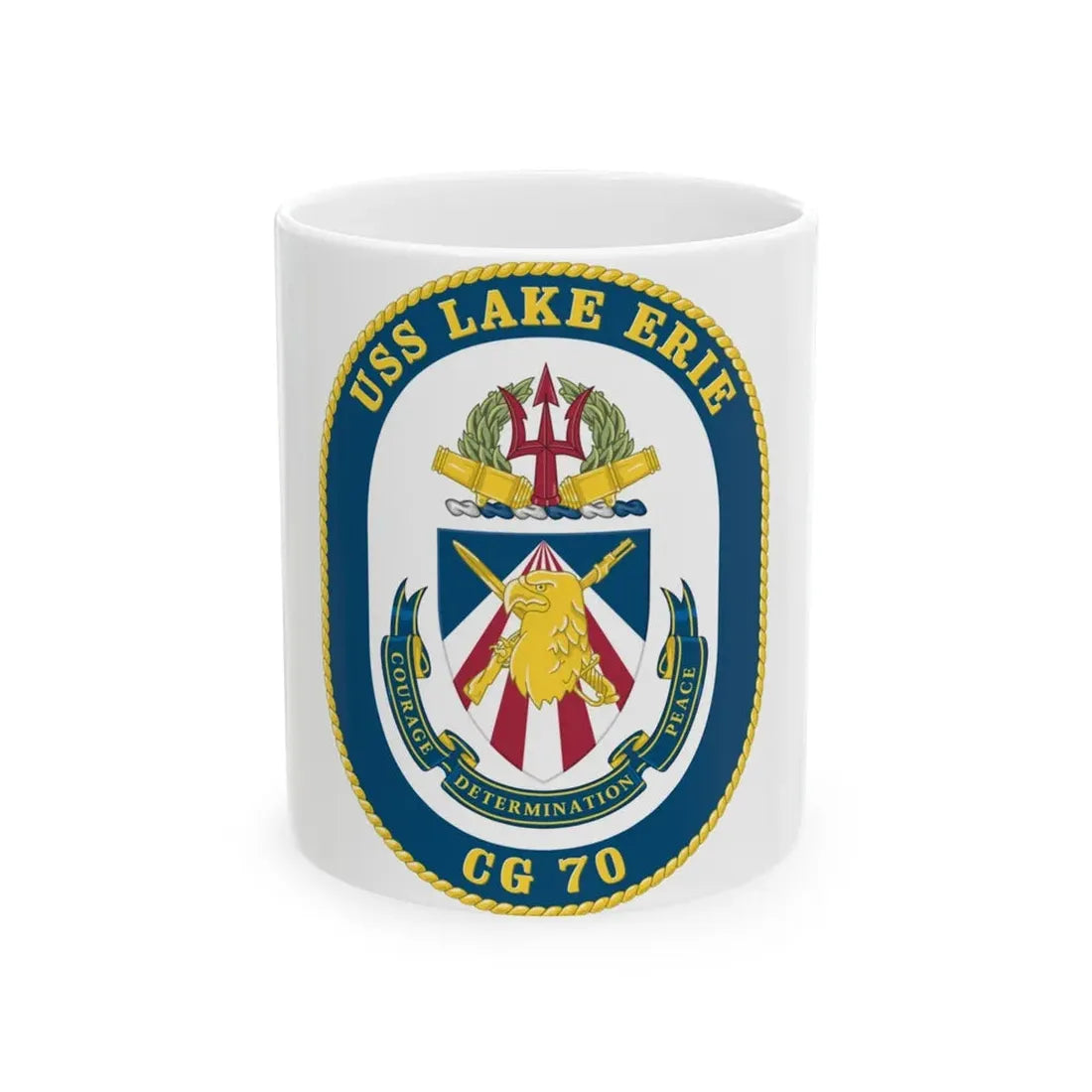 USS Lake Erie CG 70 Crest (U.S. Navy) White Coffee Mug 11oz - Go Mug Yourself