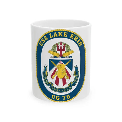 USS Lake Erie CG 70 Crest (U.S. Navy) White Coffee Mug 11oz - Go Mug Yourself