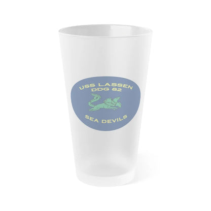 USS Lassen DDG 82 Sea Devils New 2018 (U.S. Navy) Frosted Pint Glass 16oz-Go Mug Yourself