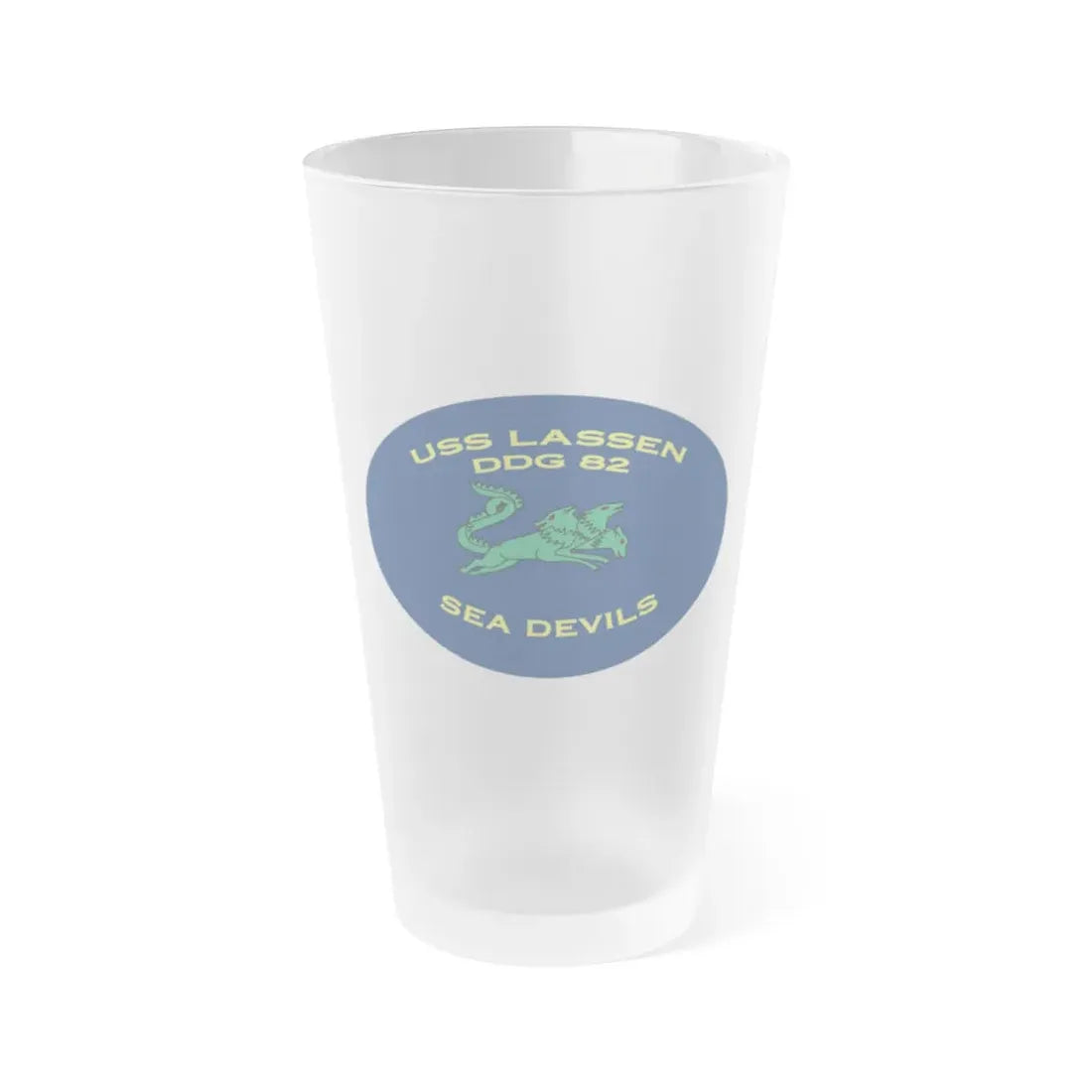 USS Lassen DDG 82 Sea Devils New 2018 (U.S. Navy) Frosted Pint Glass 16oz Default Title - Go Mug Yourself