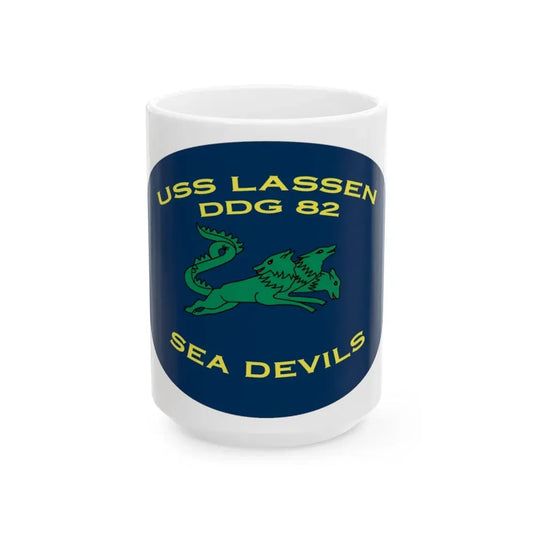USS Lassen DDG 82 Sea Devils New 2018 (U.S. Navy) White Coffee Mug 15oz - Go Mug Yourself