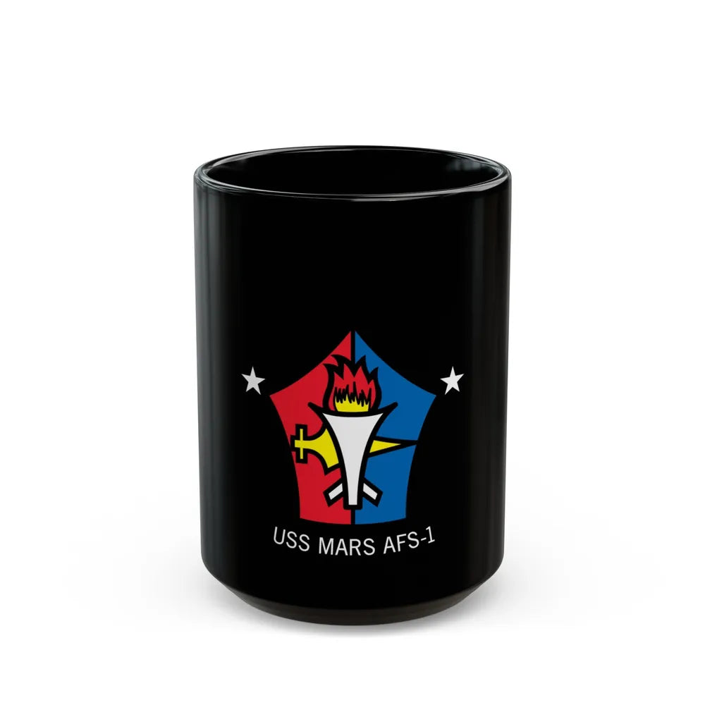 USS Mars AFS 1 (U.S. Navy) Black Coffee Mug-15oz-Go Mug Yourself