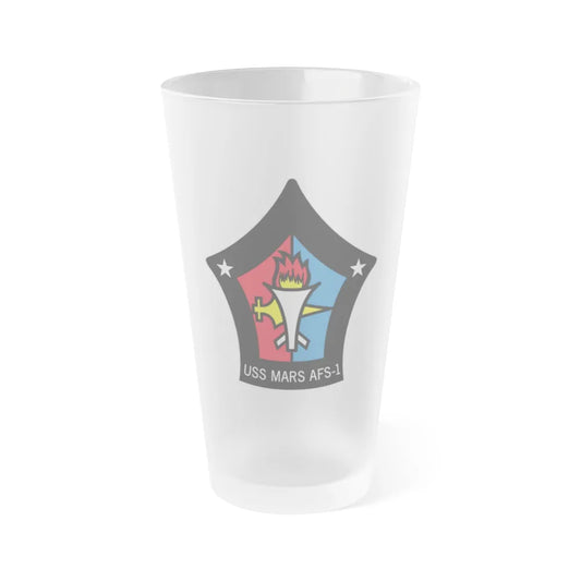 USS Mars AFS 1 (U.S. Navy) Frosted Pint Glass 16oz-Go Mug Yourself